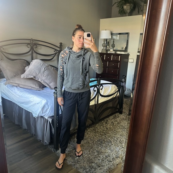 NSF distressed hoodie sweatshirt grey - Picture 8 of 8